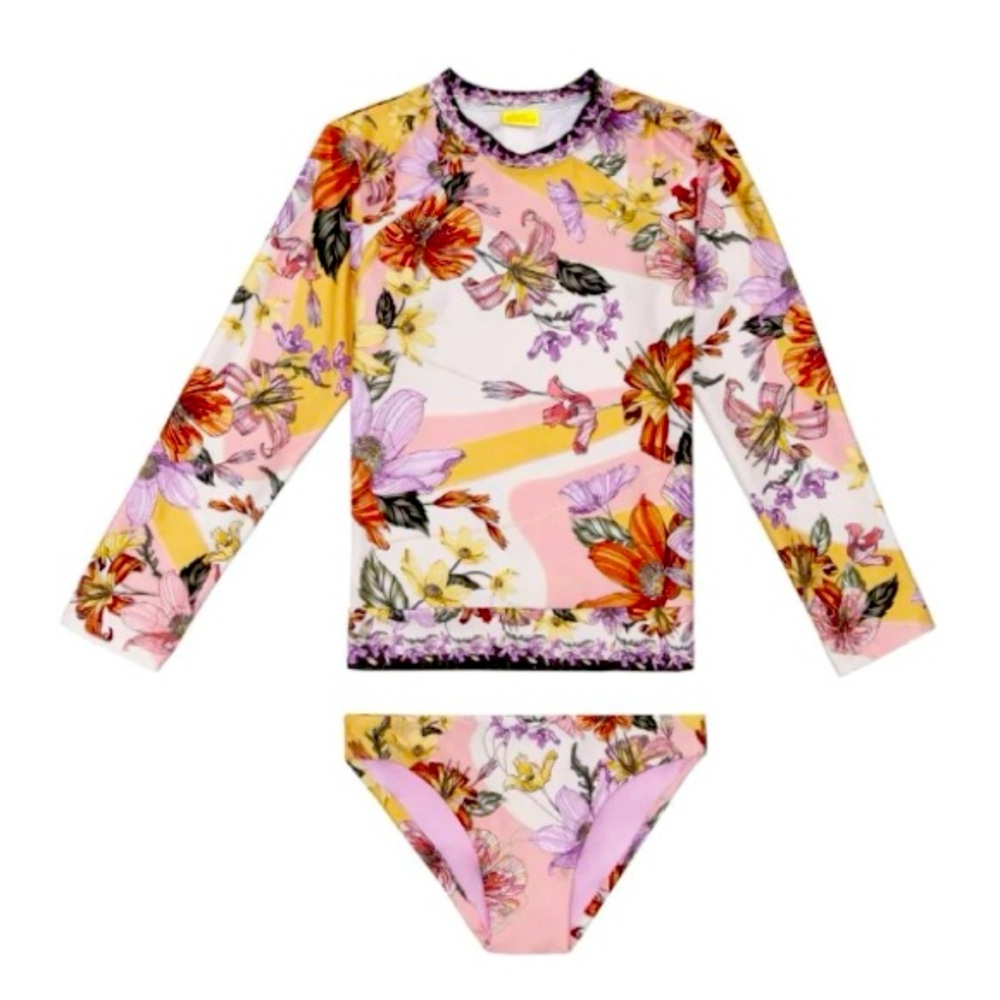 Agua Bendita Lackie Vitreo Kids Rashguard Set
Size 4  & 8 NWT